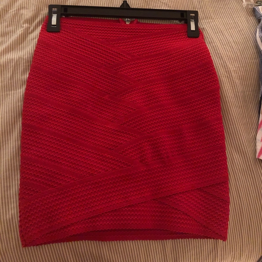 red tight skirt